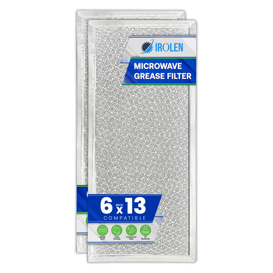 Microwave Grease Filter Replacement – Compatible with Whirlpool & GE Microwaves, 6" x 13", 2 Pack